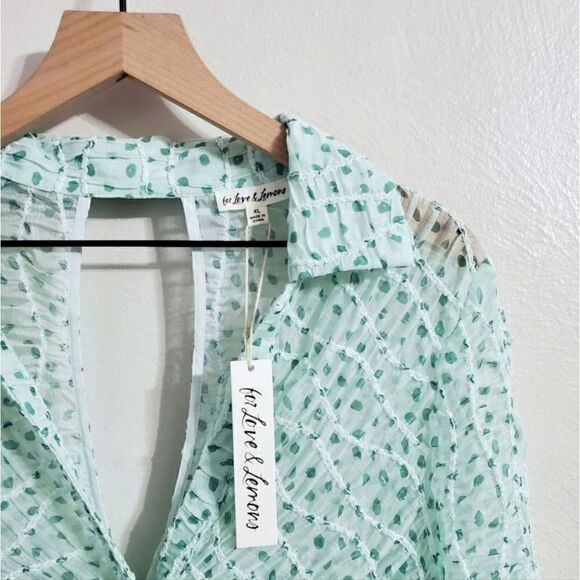 For Love And Lemons Drea Long Sleeve Sheer Mini Dress Size Extra Large NWT - Picture 12 of 15